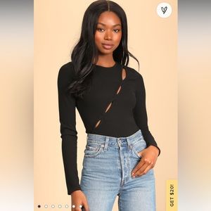 Lulu’a ribbed cutout bodysuit